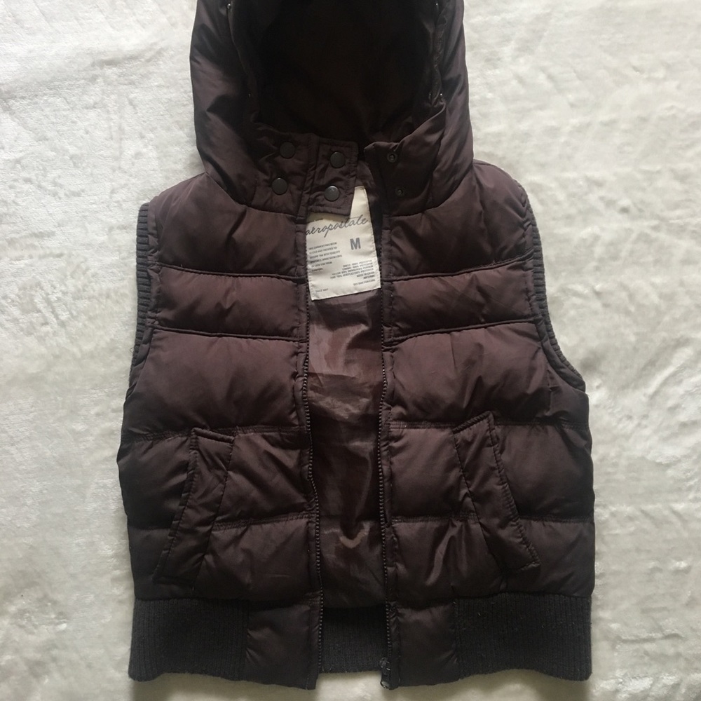 Aeropostale Down Hooded Vest